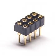 双圆孔插座8Pin双排全金180度长7.43mm5pcs