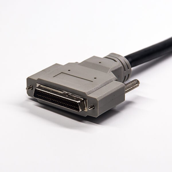 SCSI线50HPDB直式插头转插座螺丝锁注塑成型线缆1米