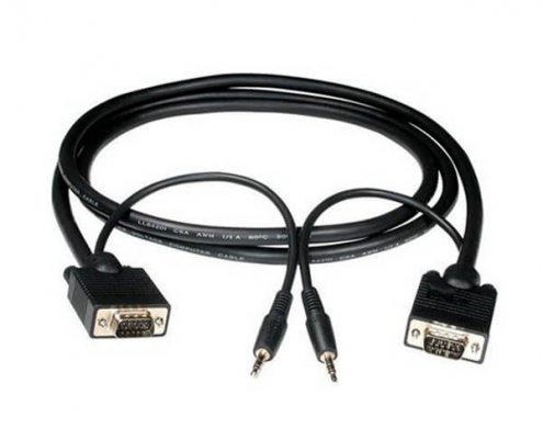 高品质SVGA电缆 带立体声音频标准VGA HD15阿联酋vs丹麦亚盘
和3.5mm音频迷你插头