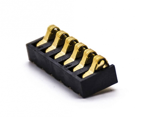 手机电池座6芯4.25MM间距电源接触弹片加厚加宽防溃