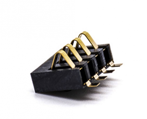 电池接触弹片2.5MM间距镀金贴板4芯卧式电池座