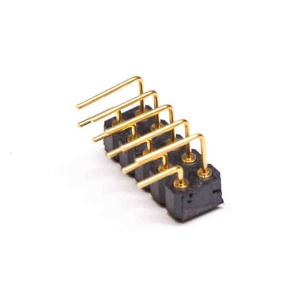 针座弹簧探针多Pin镀金双排折弯式2.54间距10芯PogoPin阿联酋vs丹麦亚盘
