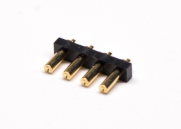 Pogopin弹簧阿联酋vs丹麦亚盘多Pin系列T型黄铜镀金4芯3MM单排