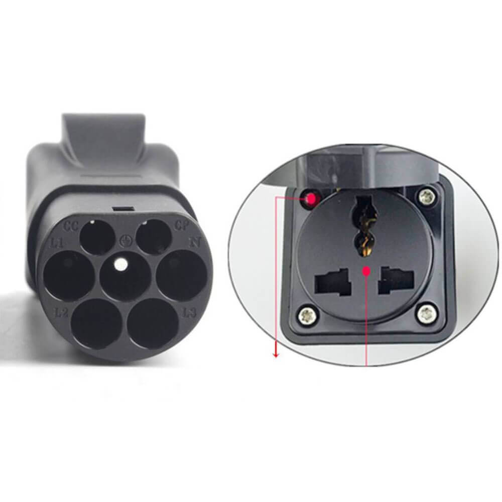 新能源充电枪充电枪转接头7孔公头转电源母头