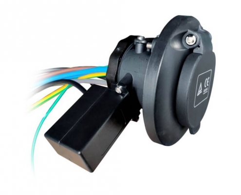 欧标插座充电桩端16A _ 32A电动汽车充电的3点固定带电磁锁