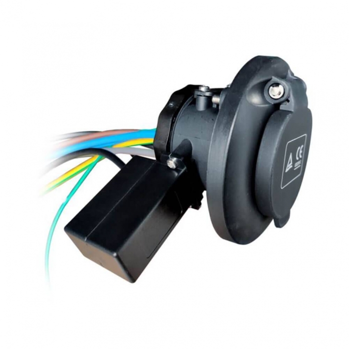 欧标插座充电桩端16A _ 32A电动汽车充电的3点固定带电磁锁